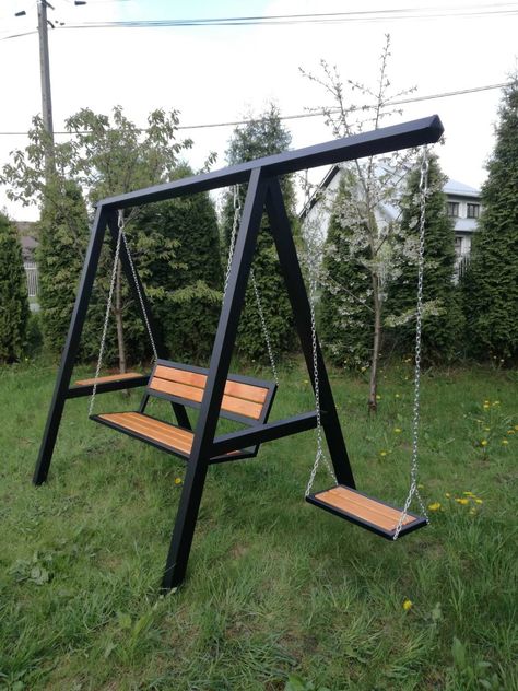 Metal Outdoor Furniture, Welded Furniture, Wooden Swing, Swing Design, Welding Art Projects, Diy Outdoor Furniture Plans, Metal Furniture Design, Garden Swing, Outdoor Furniture Plans