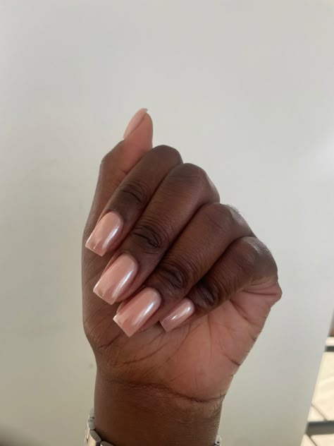 Glazed Donut Nails Black Skin, Chrome Nails On Dark Skin, Manicure Ideas Natural, Brown Glazed Nails, Manicure Ideas Simple, Donut Glaze Nails, Kids Manicure Ideas, Natural Manicure Ideas, Manicure Ideas Spring