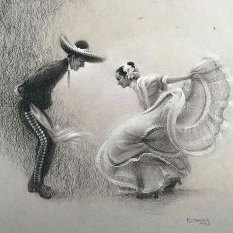 Folklorico Art, Hispanic Drawings Easy, Hispanic Drawings, Mexico Drawing, Mexican American Culture, Mexican Pride, Mexican Artwork, Chicano Love, Ballet Folklorico