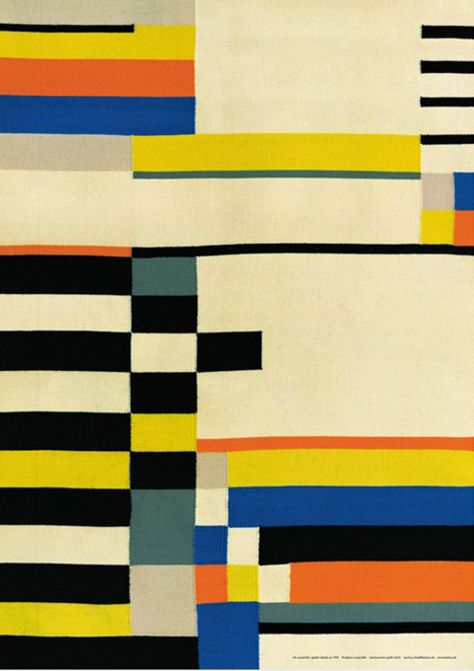 Bauhaus Textiles, Anni Albers, Bauhaus Art, Art Appliqué, Walter Gropius, Josef Albers, Bauhaus Design, Yellow And Blue, Textile Patterns