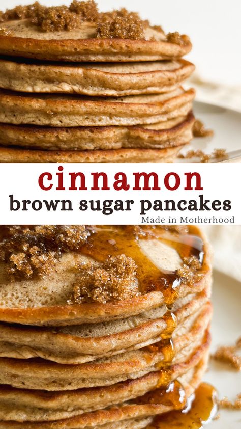 Homemade Cinnamon Pancakes, Different Pancakes Recipes, Breakfast Ideas With Syrup, Cool Pancake Recipes, Cinnamon Toast Pancakes, Cinammon Pancake Recipe, Cinnamon Pancakes Easy, Pancake Add In Ideas, Fancy Pancakes Ideas