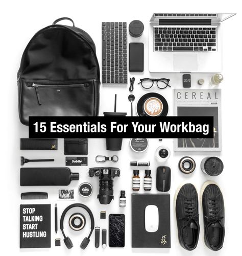 When it comes to packing your work bag, it’s all about maximizing utility. That’s why we polled over one thousand people to discover the 15 essentials that people keep in their work bag. Tech Bag Essentials, What’s In My Bag Men, Work Backpack Essentials, Work Commuter Essentials, Men’s Essentials, Gym Bag Essentials Mens, Men Essentials Man Stuff, Office Bag Essentials, Mens Essentials Accessories