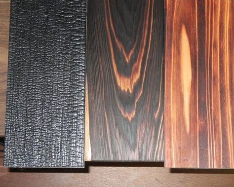 The Japanese Technique Of Preserving Wood With Fire… | http://www.ecosnippets.com/diy/preserving-wood-with-fire/ Charred Wood Siding, Wood Burning Techniques, Charred Wood, Got Wood, Diy Holz, Wood Siding, Exterior Siding, How To Antique Wood, Woodworking Tips