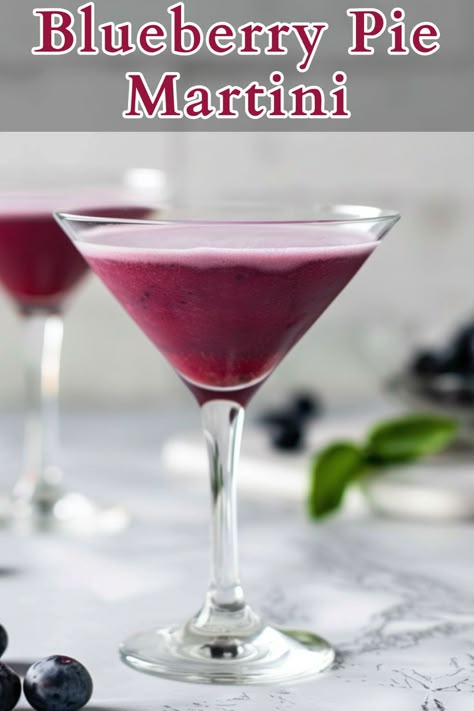 The Blueberry Pie Martini is a delightful and creamy cocktail that blends the floral notes of lavender vodka with the fruity sweetness of blueberry syrup, the tartness of lemon juice, the tropical hint of pineapple juice, and the richness of heavy cream. Vodka Cocktails For A Crowd, Lavender Vodka, Winter Vodka Cocktails, Fruity Rum Drinks, Easy Vodka Cocktail, Blueberry Martini, Vodka Cocktails Easy, Cocktails For A Crowd, Blueberry Vodka