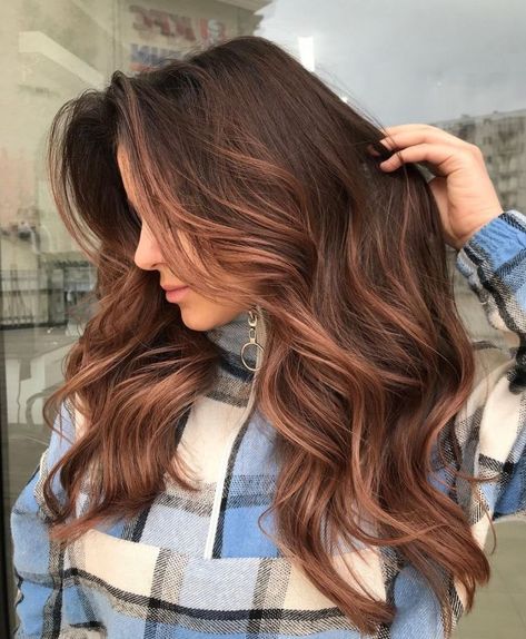 Cinnamon Balayage, Brown Hair Highlights, Chocolate Balayage, Dark Brown Hair With Highlights, Cinnamon Hair, Auburn Highlights, Light Brown Highlights, Highlights Ideas, Light Blonde Highlights