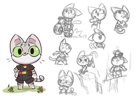 Cat Character design, Regis Donsimoni Cat Character Design, Character Design Cartoon, Cartoon Cats, Animation Character, Cat Character, 캐릭터 드로잉, Character Sketches, Vector Character, Character Design Animation