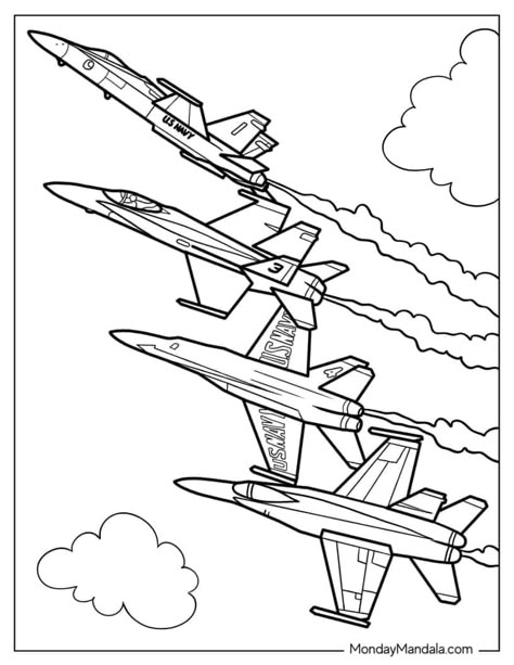 20 Jet Coloring Pages (Free PDF Printables) Planes Coloring Pages, Airplane Coloring Pages Free Printable, Jet Coloring Page, Christmas Pictures To Color, First Airplane, Aeronautical Engineering, Coloring Pages Simple, Airplane Coloring Pages, Airplane Activities