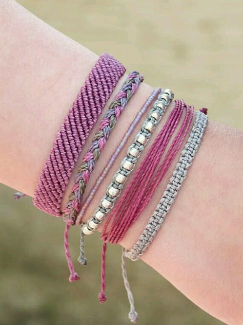 Friendship Bracelet Adjustable, Adjustable String Bracelet, Grey Bracelet, Boho Bracelets Stack, Surf Bracelet, Grey Jewelry, Diy Bracelets With String, Purple Set, Gray Bracelet