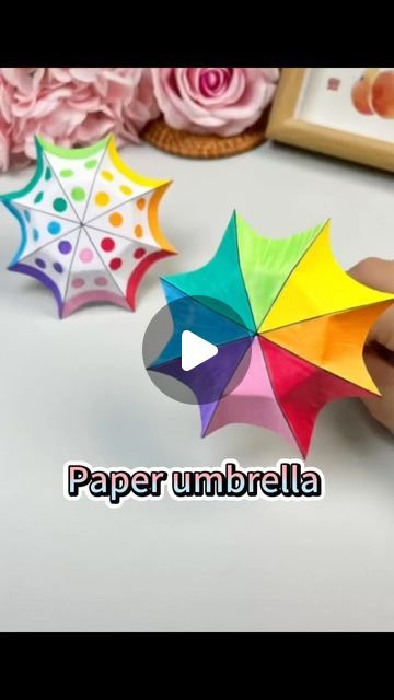 Paper crafts teacher on Instagram: "😍😍😍 Amazing paper umbrella ☔️ 

You can try best to make it for your kids. They must enjoy it 

Follow me @paper.crafts.teacher to view or to learn much more lovely paper crafts and creative handmade for your kids 

#papercraft #papercrafters #papercraft #papercrafting #umbrella #origamifun #origami #origamiart #origamipaper #craftwithkids #kidstoys #kidstoy #craftyideas #crafting #crafts #papercrafter #unbrella #creativehandmade 
#craft #craftforkids #craftforchildren #craftersgonnacraft" How To Make Umbrella With Paper, Umbrella Art For Kids, Paper Umbrella Craft, Origami Crafts For Kids, First Grade Crafts, Kids Easy Crafts, Umbrella Craft, Kids Paper Crafts, Paper Umbrella