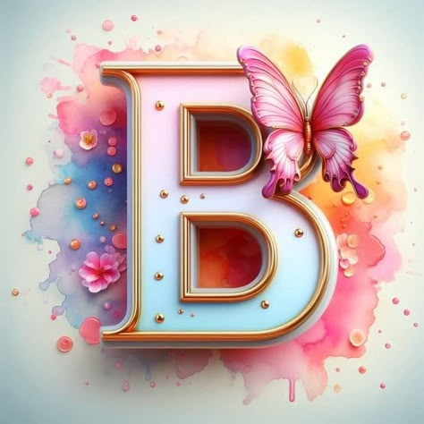 Letter B With Flowers, B Letter Images, Number Pictures, Fancy Writing, B Letter, Disney Font, The Letter B, Letter Images, Phone Wallpaper Pink