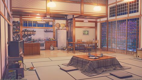 Japanese House Interior, Anime Houses, Visual Novel Game, Beach Bedding Sets, Background Artist, Japanese Apartment, Novel Game, Anime House, Traditional Japanese House