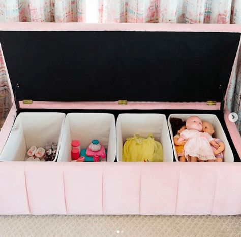 19 Brilliant Kids Toy Storage Ideas - Care.com Diy Toy Basket Storage, Toy Box Organization Ideas, Dresser Into Toy Storage, Horse Toy Storage, Toy Storage Bin Ideas, Storage For Dolls, Toy House Storage Ideas, Doll Toy Storage, Organize Barbies Storage Ideas