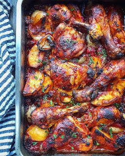 Meliz Cooks, Chicken Tray Bake Recipes, Turkish Chicken, Chicken Potato Bake, Chicken Tray Bake, Chicken And Potato, Chicken Potato, Tray Bake Recipes, Chicken And Potatoes