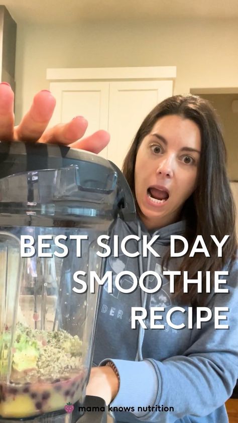 @mamaknowsnutrition shared a video on Instagram: “My go-to sick day smoothie!! Teddy had a cold last week and a low appetite so I mostly served him smoothies, popsicles, and toast. If you…” • Apr 18, 2022 at 12:47pm UTC Sick Day Smoothie, Sick Toddler Food, Sick Day Food, Eat When Sick, Sick Toddler, Sick Baby, Sick Day, Yummy Smoothie Recipes, Registered Dietitian Nutritionist