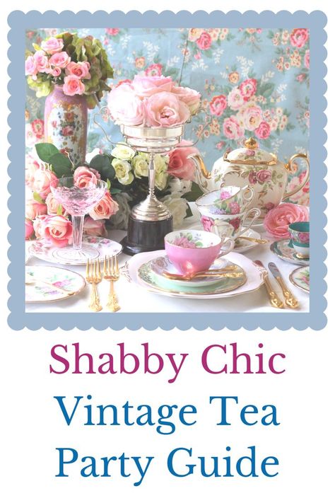 Vintage Tea Bridal Shower Ideas, Vintage Tea Party Food, Luncheon Themes, Tea Party Table Settings, Tea Cup Decor, High Tea Wedding, Vintage High Tea, Shabby Chic Tea Party, Victorian Tea Party