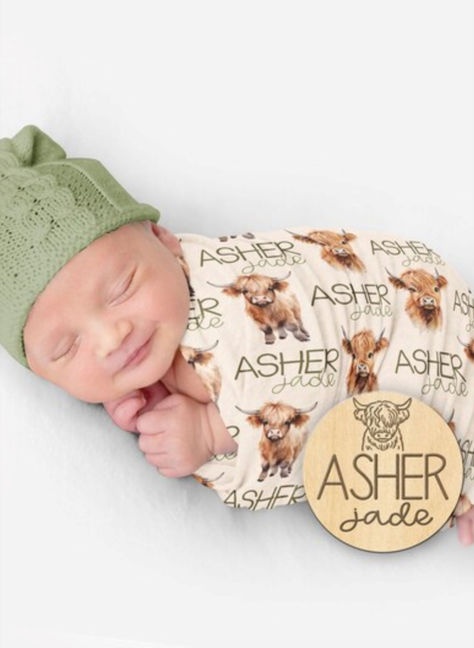 This personalized highland cow baby blanket is the perfect custom item for your favorite cow lover! The 3D cow print on the blanket aligns with a highland cow theme, which can create a cohesive and cute look in the nursery. Two prints available, perfect for boys or girls.
This custom print is available on a White Plush Blanket, Lightweight Jersey Blanket or our super stretchy baby Swaddle. This is sure to be one for the keepsake box, to cherish forever. Highland Cow Boy Baby Shower Ideas, Highland Cow Baby Shower Theme Girl, Highland Cow Nursery Girl, Highland Cow Nursery Boy, Highland Cow Nursery Theme, Highland Cow Nursery, Cow Baby Blanket, Koda Bear, Cow Baby Shower Theme