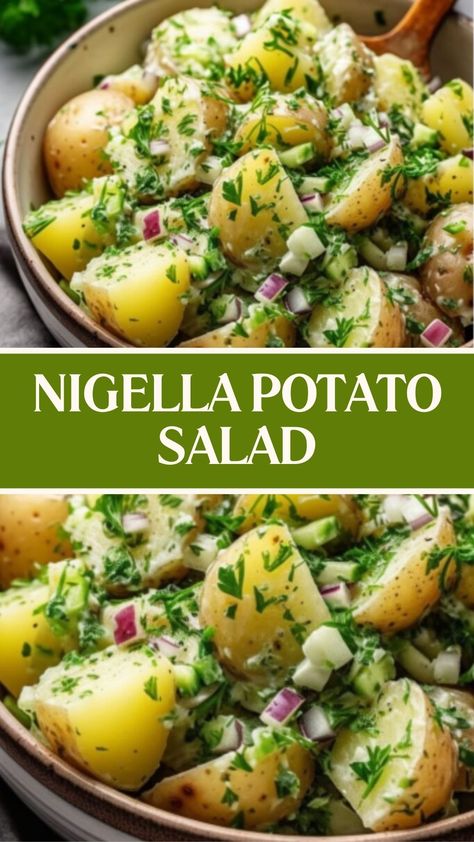 Nigella Potato Salad Red Potato Salad Recipe, Sweet Pickle Relish, Nigella Lawson Recipes, Dill Potatoes, Red Potato Salad, Potato Salad Healthy, Potato Salad With Egg, Potato Recipes Side Dishes, Fingerling Potatoes