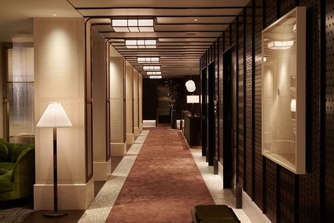 Nobu Hotel Portman Square, UK – darc awards Nobu London, Lobby Ceiling, Nobu Hotel, Reeded Glass, Lobby Lounge, Bespoke Lighting, Private Dining Room, Contemporary Lamps, Temple Design