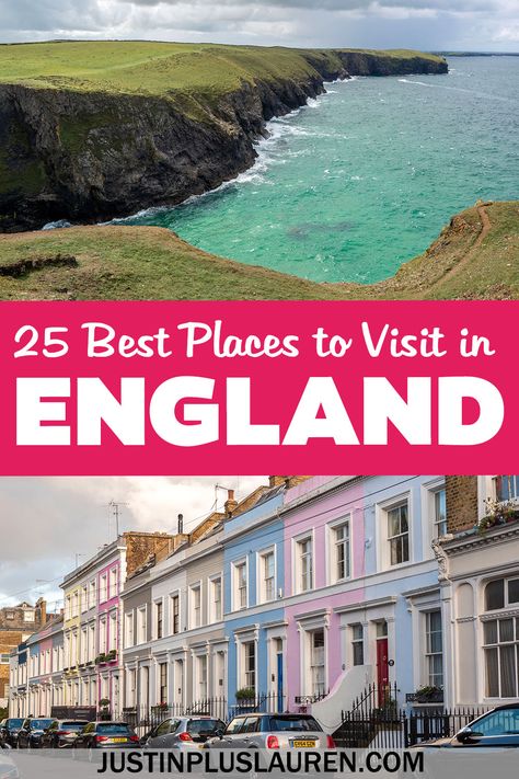 Here are the 25 best places to visit in England for your next holiday in the United Kingdom. Quaint towns, bustling cities, amazing nature. Things to do in England | What to do in England | Places to see in England | England bucket list | England travel | Britain travel | Places to visit in Great Britain | Places to go in England | Where to travel in England | Travel Britain United Kingdom Travel Beautiful Places, England Travel Outfits, Beautiful Places In England, England Bucket List, Things To Do In England, Places To Visit In England, England Travel Guide, England Vacation, Places In England