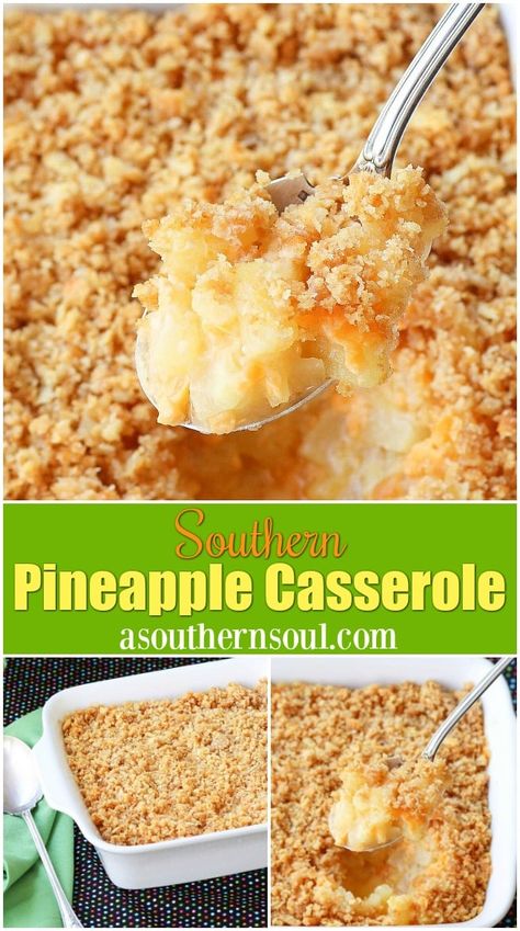 Pineapple Cheese Casserole, Simply Happy Foodie, Pineapple Casserole, A Southern Soul, Baked Pineapple, Pineapple Recipes, Southern Dishes, Holiday Side Dishes, Southern Recipes