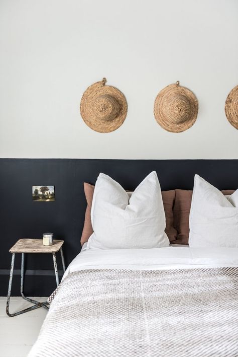 5 Easy Paint Projects To Do During Quarantine | My Style Vita Faux Headboard, Half Painted Walls, Spare Room, Cheap Home Decor, Guest Bedroom, Bedroom Wall, Bedroom Inspirations, Home Interior, Home Bedroom