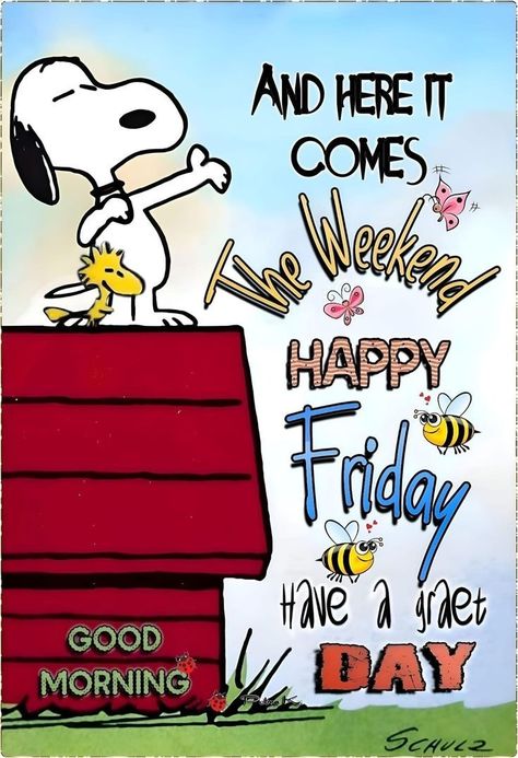 Snoopy Friday Quotes, Happy Friday Good Morning Funny, Friday Morning Quotes Funny Humor, Happy Friday Morning Quotes, Snoopy Happy Friday, Happy Friday Snoopy, Friday Snoopy, Snoopy Sayings, Funny Good Morning Greetings