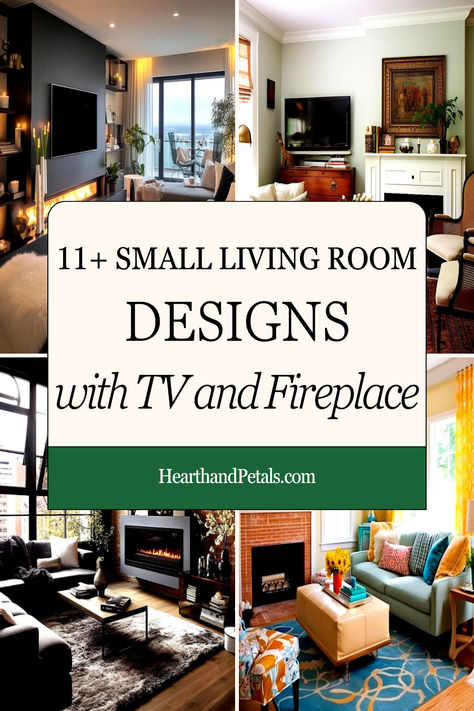 Collage of small living room designs with TV above the fireplace, offering stylish and functional layout ideas for limited spaces. Furniture Around Fireplace, Living Room Designs With Tv, Small Living Room Furniture Arrangement, Fireplace Furniture Layout, Living Room Ideas With Tv, Small Living Room Ideas With Tv, Room Ideas With Tv, Tv Room Furniture, Fireplace Furniture Arrangement