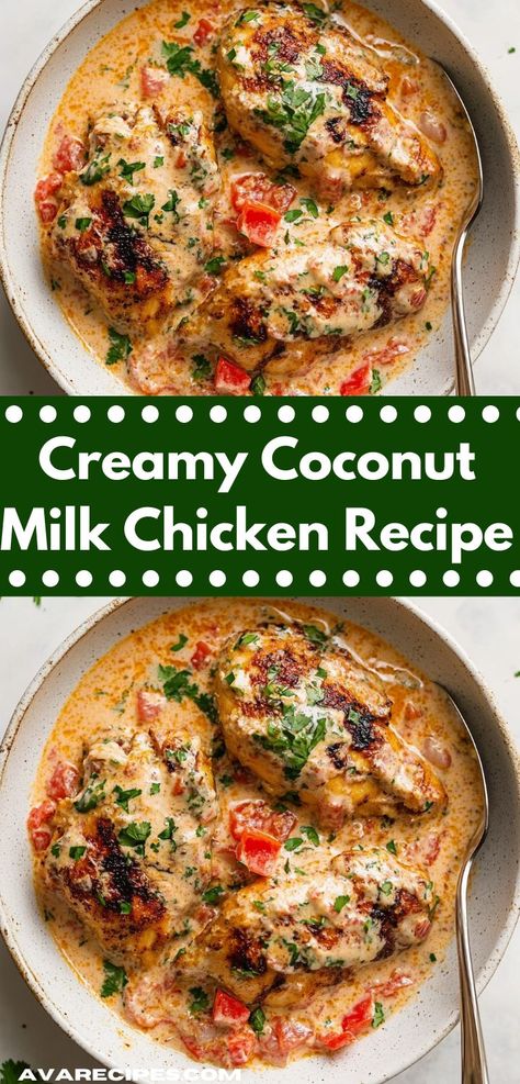 Craving a quick and easy dinner? This Creamy Coconut Milk Chicken Recipe is perfect for busy weeknights. With simple ingredients and minimal prep time, you’ll have a comforting meal ready in no time. Easy Chicken Crockpot Recipes Healthy, Crockpot Recipes Healthy Chicken, Recipes Using Coconut Milk, Healthy Chicken Meals, Juicy Chicken Breast Recipes, Craving Tasty, Milk Chicken, Juicy Chicken Breast, Coconut Milk Chicken