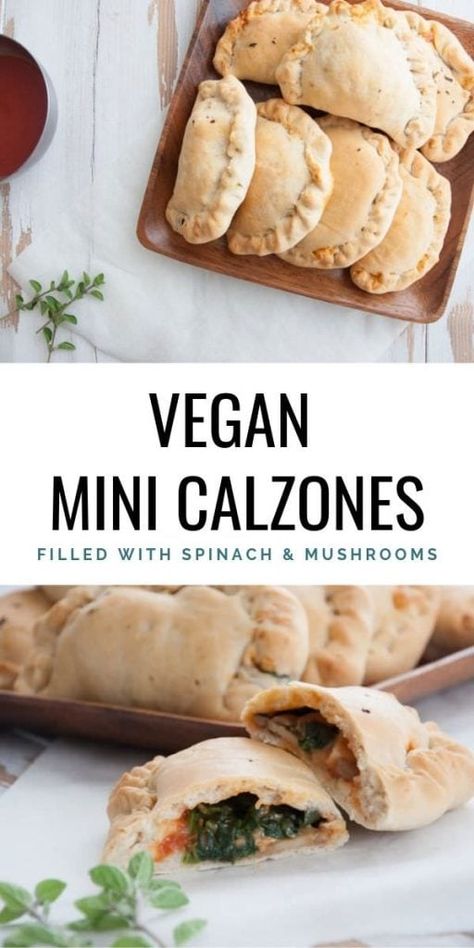 Mini Calzones Recipes, Vegan Calzone, Homemade Vegan Cheese, Mini Calzones, Pizza Vegana, Makanan Diet, Vegan Appetizers, Vegan Pizza, Best Vegan Recipes