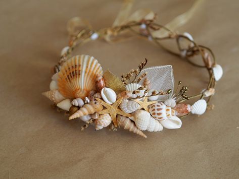 Hairstyles Feminine, Starfish Hair Accessories, Starfish Headpiece, Beach Bridal Hair, Beach Wedding Headpieces, Seashell Headband, Mermaid Headpiece, Beach Wedding Hair Accessories, Sea Elements