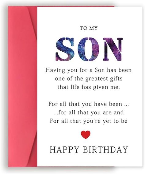 Amazon.com : Simple Son Birthday Card, Unique Birthday Card for Son, Cheeky Son Bday Card from Parents, Special Birthday Gifts for Son from Mom and Dad, Son's Birthday Gift : Office Products Happy Birthday For A Son, Birthday Wishes From Mother To Son, Birthday Wish To Son From Mom, Happy Bday Son From Mom, Happy 20th Birthday Son From Mom, Words For Son's Birthday, Birthday Greetings For Son From Mom, Son Happy Birthday Quotes From Mom, Birthday Card For Son From Mom