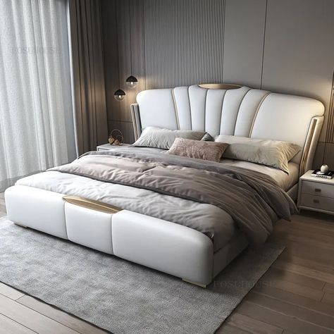 #CustomMadeBeds are tailored to specific design, size, and material preferences, ensuring a perfect fit and unique style. They offer personalized comfort and aesthetic, enhancing bedroom decor and functionality. Mail us: info@headboarddubai.ae Call us: 056-600-9626 Bed Aesthetic, Leather Upholstered Bed, Leather Bed Frame, Solid Wood Bed Frame, Gorgeous Bed, Luxury Bedroom Furniture, D Design, Bed Design Modern, King Size Bed Frame