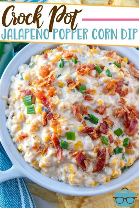 Jalapeno Corn Dip, Corn Jalapeno, Warm Dips, Crockpot Dips, Crockpot Snacks, Dip Video, Best Dip Recipes, Corn Dip Recipes, Best Dip