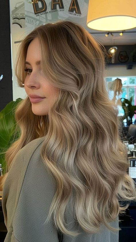 Different Blonde Tones Color Charts, Super Dark Blonde Hair, Light Blonde Natural Hair, Low Maintenance Blonde Balayage With Money Piece, Cool Summer Hair Color Ideas, Brown Sugar Blonde Hair, Blonde Hair Olive Skin Tone, Low Maintenance Layered Haircut, Natural Roots Blonde Hair Balayage