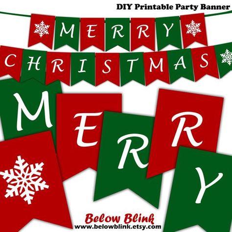 Merry Christmas Banner, Printable Christmas Banner, Snowflake Banner, Photography Prop Banner, Christmas Decor, Instant Download DP661 Merry Christmas Banner Printable Letters Free, Merry Christmas Banner Printable Free, Merry Christmas Banner Printable Letters, Merry Christmas Banner Printable, Christmas Banner Printable, Christmas Banner Diy, Printable Flags, Snowflake Banner, Banner Photography