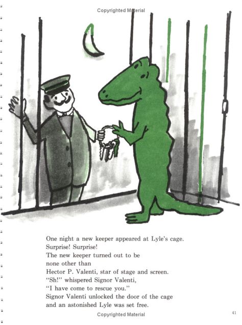 from Lyle, Lyle, Crocodile by Bernard Waber Lyle Lyle Crocodile Drawing, Bernard Waber, Reading With Friends, Lyle The Crocodile, Lyle Lyle Crocodile, Lyle Crocodile, Nostalgic Books, Storybook Illustration, Favorite Childhood Books