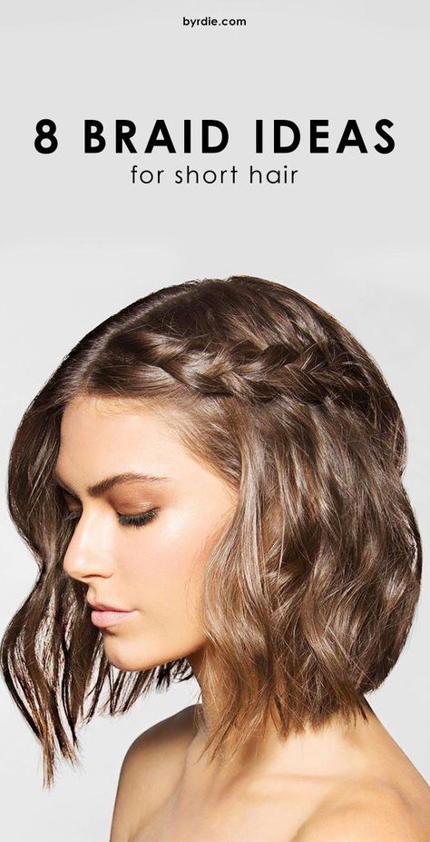 Ideas For Short Hair, Cute Braided Hairstyles, Short Braids, Heatless Curls, Bridal Hair Clip, Peinados Fáciles Para Cabello Corto, Short Hair Tutorial, Braid Ideas, Penteado Cabelo Curto