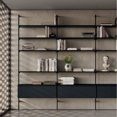 Living Room Luxury Minimalist, Library Minimalist Design, Office Bookcase Design, Bamboo Bookcase, Modular Bookshelf, Minimalist Bookcase, Contemporary Bookshelf, Modular Bookshelves, Breakfast Tables