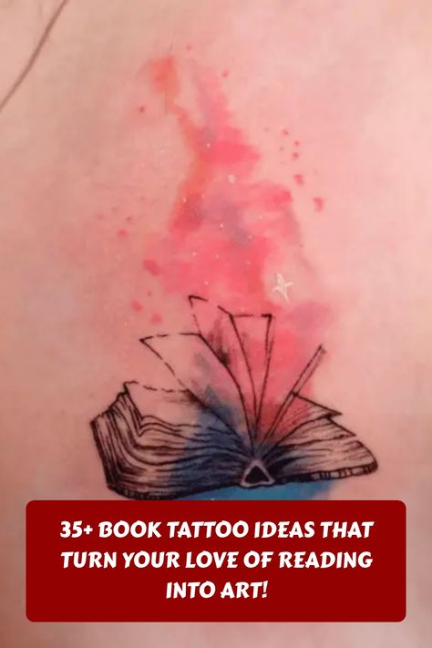 Explore over 35 book tattoo ideas that will help you transform your love of reading into a unique work of art. From simple quotes to intricate book illustrations, these tattoos are perfect for any bookworm looking to showcase their literary passion on their skin. Whether you're a fan of classic literature or modern bestsellers, there's a tattoo idea here for everyone. Watercolor Books Tattoo, Fantasy Reader Tattoo Ideas, Book Tattoo Ideas Simple, Book Lovers Tattoo, Book Tattoo Ideas, Minimalist Book, Literary Tattoos, Instagram Symbols, Love Of Reading