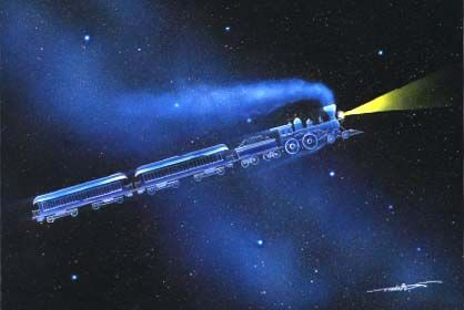 Kenji Miyazawa "Milky Way Train" Milky Way Illustration, Night On The Galactic Railroad, Galaxy Railways, Star Train, Space Train, Galaxy Express 999, Kenji Miyazawa, Quiet Person, Galaxy Express