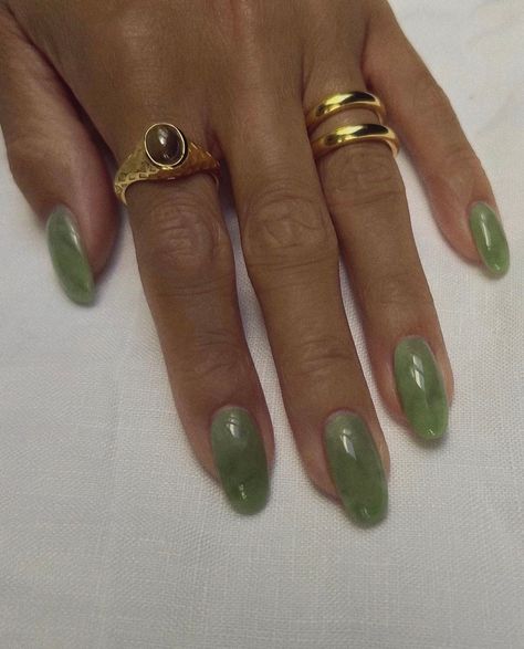 Nail Ideas Long Nails, Green Marble Nails, Nail Ideas Long, Kylie Francis, Jade Nails, Nails Shellac, Nails Dark, Hippie Nails, Nails Nude