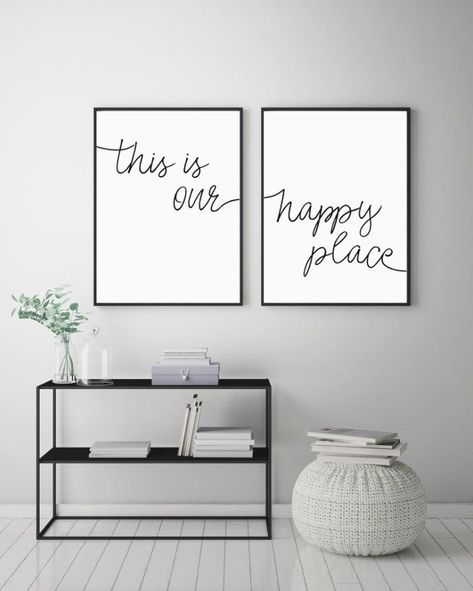 Above Bed Wall Art, Minimalist Dekor, Living Room Poster, Art Above Bed, Our Happy Place, Above Bed Decor, Calligraphy Wall Art, Above Bed, Bedroom Prints