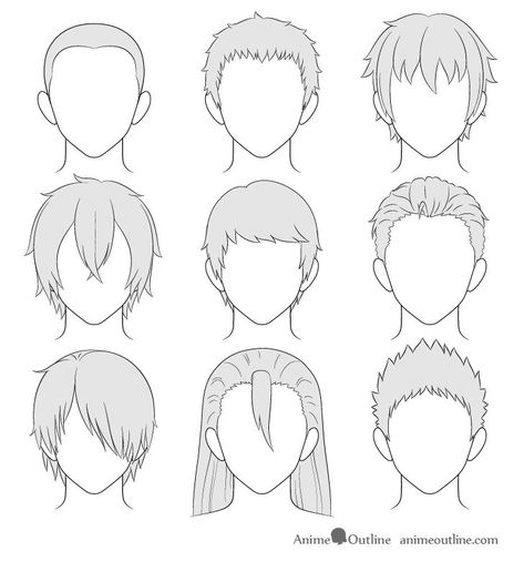 How To Draw Male Hairstyles, Draw Hairstyles Men, Anime Hair Reference Men, Anime Men Hairstyles Reference, Manga Hair Boy, How To Draw Fluffy Hair Guys Step By Step, Anime Hair Tutorial Step By Step, How To Draw Simple Hair, How To Draw Hair Male Step By Step