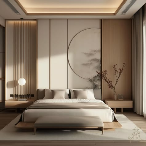 Minimalism has been a popular interior design staple for decades. However, if pure minimalism is a little 'dull' then you'll love our fusion of asian influences. It's a brilliant, and elegant, way to notch up your minimalist decor. Read it on https://loom.ly/xfTzMkw All renders created by Plush Design Interiors #asianminimalism #plushdesigninteriors #adelaideinteriordesigner #interiordesigneradelaidehills #adelaidedesignblog Minimal Residence Interior, Master Bedrooms Modern Design, Interior Design Full House, Scandinavian Interior Luxury, Wall Design With Window, Son Bedroom Design, Japanese Wall Design, Masters Bedroom Modern, Wall To Wall Bed