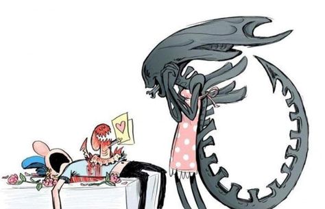 Happy Mother's Day!!! Alien Xenomorph, Art Alien, Arte Alien, Alien Predator, Aliens Funny, Aliens Movie, Alien Vs Predator, Alien Vs, Alien Art