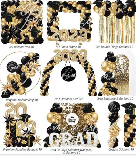 Party Balloons Diy, Black And Gold Balloons, Birthday Shots, Simple Birthday Decorations, Graduation Party Planning, Prom Decor, Balloon Crafts, Diy Balloon Decorations, Christmas Decor Inspiration