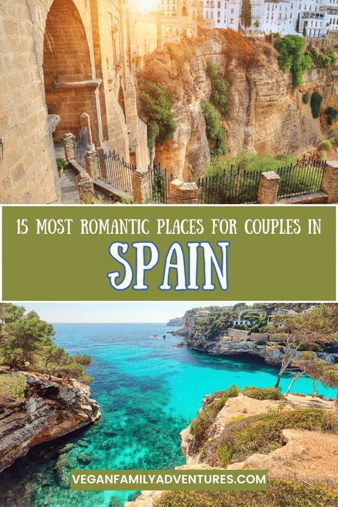 Discover the 15 most romantic places in Spain for couples, featuring scenic views, charming cities, and cozy retreats. Perfect for a memorable getaway with your loved one! Romantic Places For Couples, Romantic Anniversary Trips, Honeymoon In Spain, Places For Couples, Spain Honeymoon, Countryside Village, Travel Safety Tips, Places In Spain, Matt And Nat