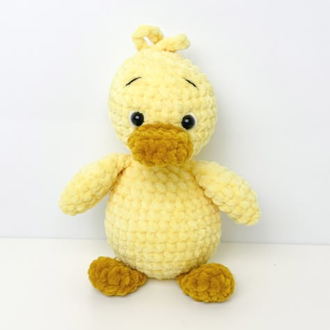 Crochet Duck - Free Crochet Pattern Crochet Pattern Stuffed Animal Free, No Sew Crochet Animal Patterns, Rose And Lily Amigurumi, Cute Duck Crochet Pattern Free, Crochet Duck Amigurumi Free Pattern, Free Crochet Plushie Patterns No Sew, Baby Amigurumi Free Pattern, Strawberry Amigurumi Free Pattern, Crochet Snuggie Pattern Free