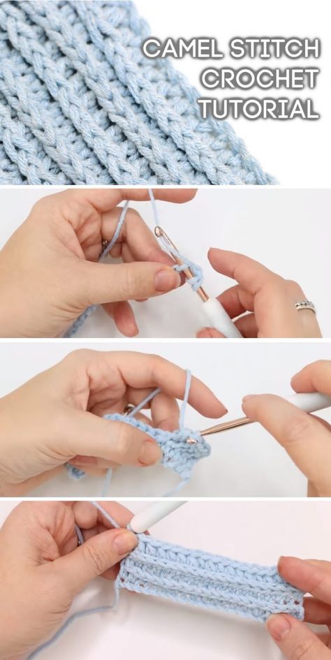 Camel Stitch Crochet Tutorial - Design Peak Camel Stitch Crochet, Crochet Blanket Free Pattern, Crochet Blanket Free, Bella Coco, Crocheted Patterns, Crochet Stitches For Blankets, Crochet Knit Stitches, Crochet Vest Pattern, Easy Crochet Stitches