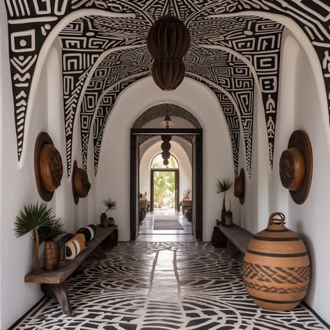 Afrobohemian Home Decor, Afro Chic Home Decor, African Style Interior, African Style Home, Boho Architecture, Baptiste Bohu, Stairway Art, Modern Art Deco Interior, African Interior Design